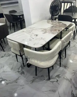 White Marble Dining Table With 6 Chairs