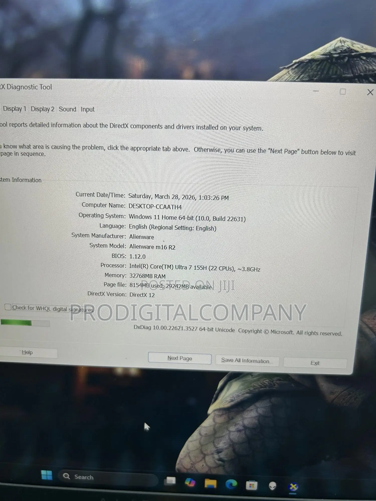 Laptop Dell Alienware M16 R2 32GB Intel Core Ultra 7 SSD 1T