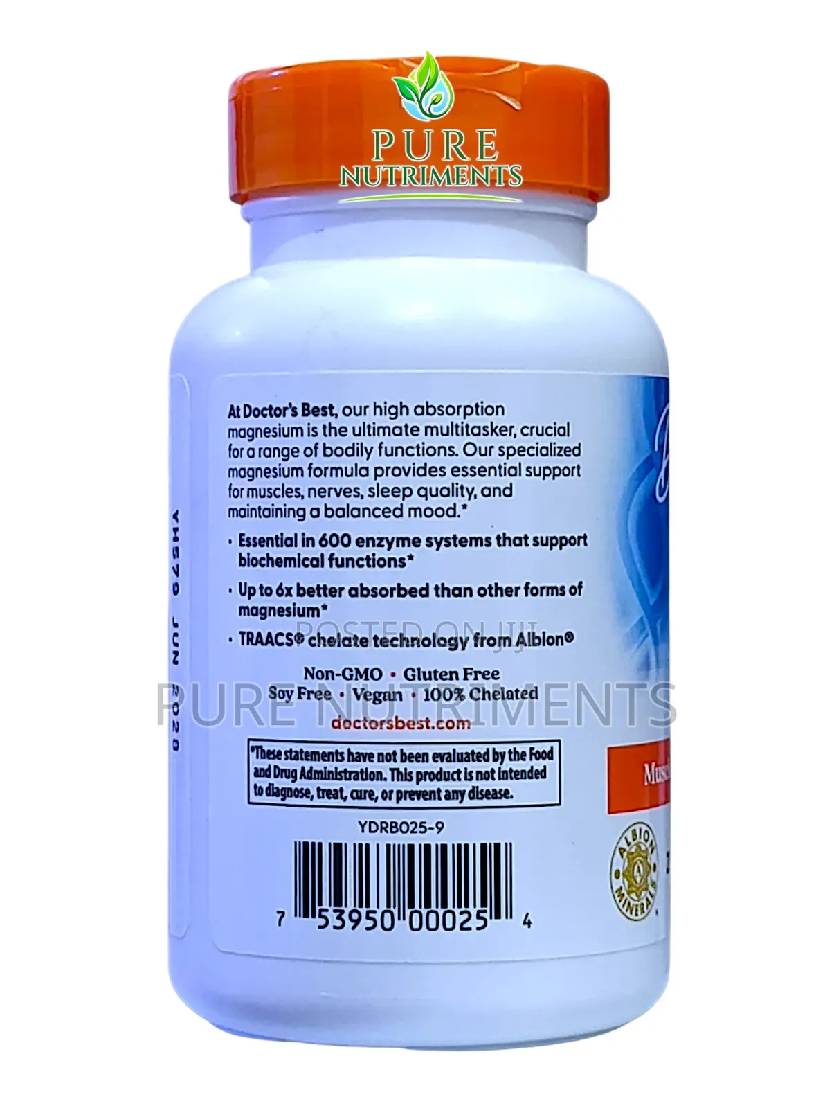 Doctor's Best Magnesium Lysinate Glycinate 200mg 120 Tablets