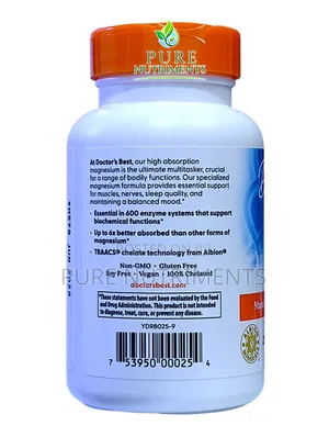 Doctor's Best Magnesium Lysinate Glycinate 200mg 120 Tablets