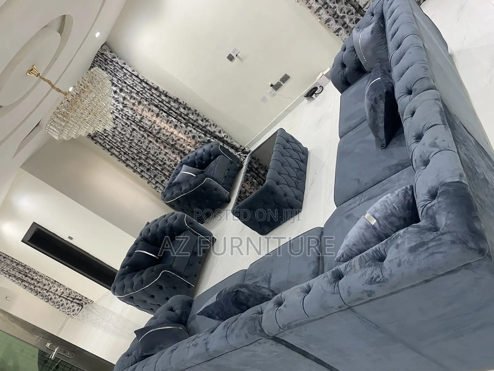 L Shape Sofa With Singles and Center Table
