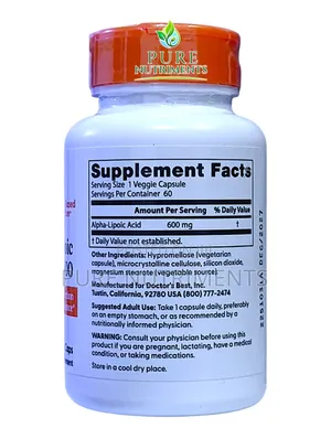 Doctor's Best Alpha Lipoic Acid 600mg 60 Vegetable Capsules