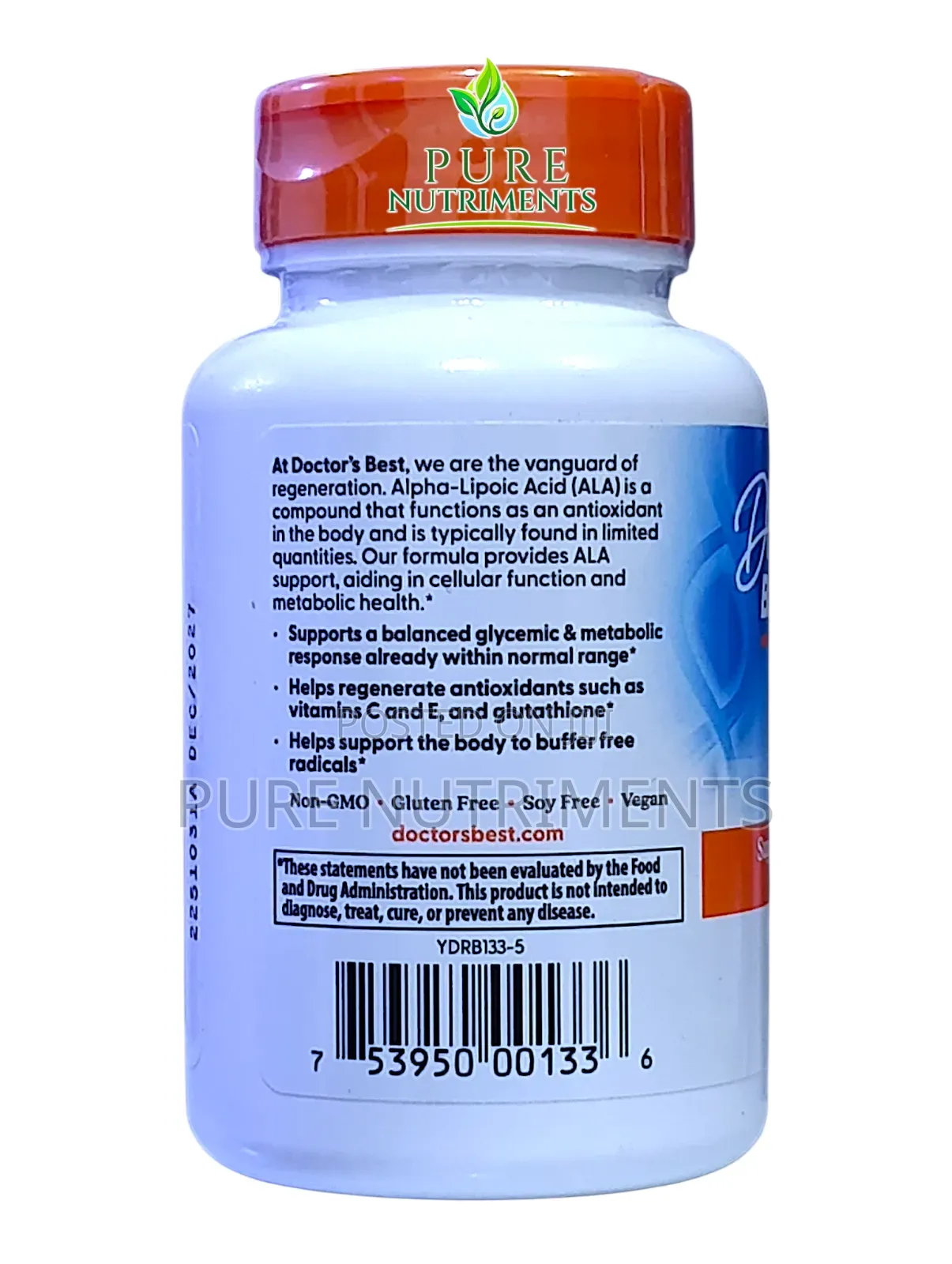 Doctor's Best Alpha Lipoic Acid 600mg 60 Vegetable Capsules