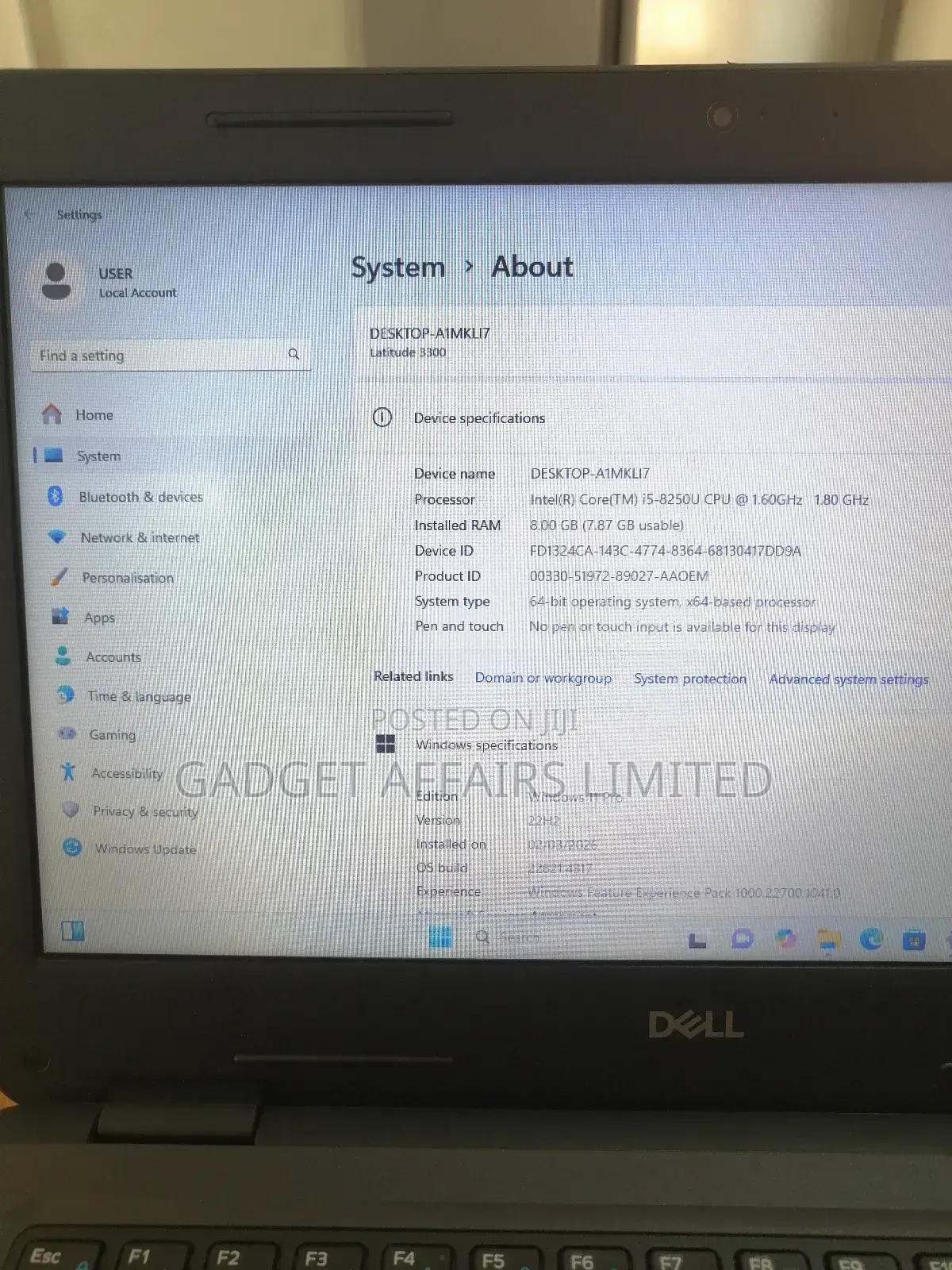 Laptop Dell 8GB Intel Core i5 SSD 256GB