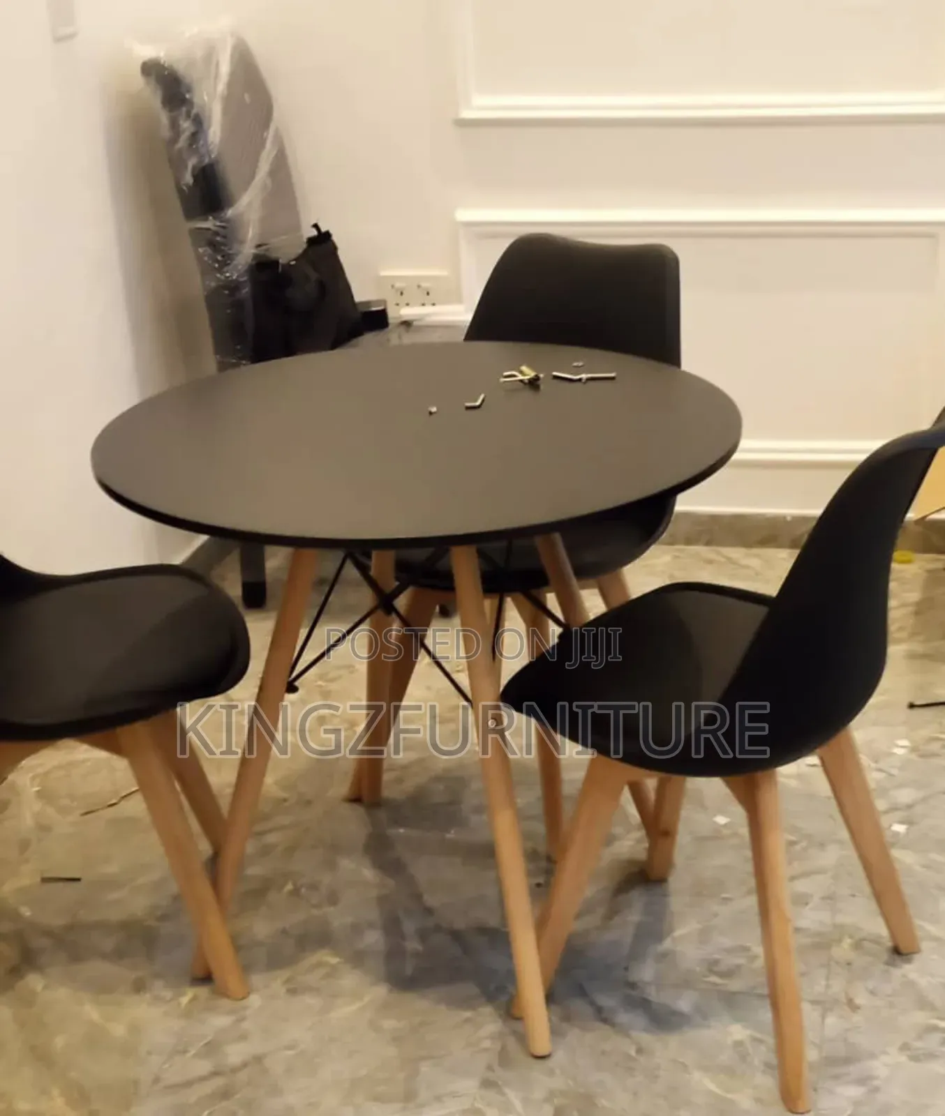 Round Dining Set One Table and 3 Chairs