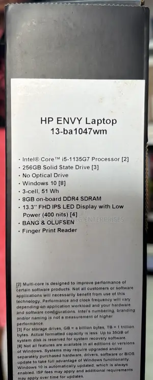 New Laptop HP Envy 13 8GB Intel Core i5 SSD 256GB
