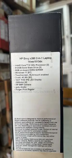 New Laptop HP Envy 14 8GB Intel Core 5 SSD 512GB
