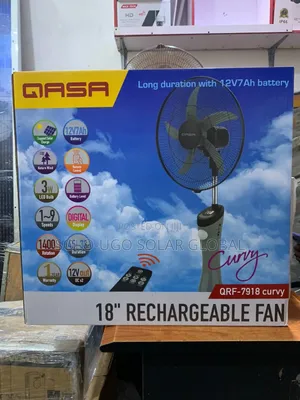 Qasa QRF-7918 Curvy Rechargeable Fan (Without Panel)