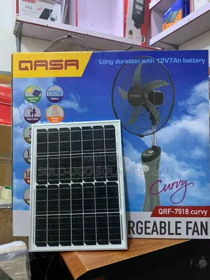 Qasa QRF-7918 Curvy Rechargeable Fan (With Panel)