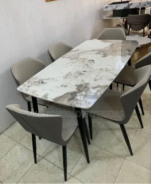 Queen Marble Dinning Table by 6