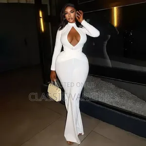 Luxury Hollow Solid Cut Out Jumpsuit
