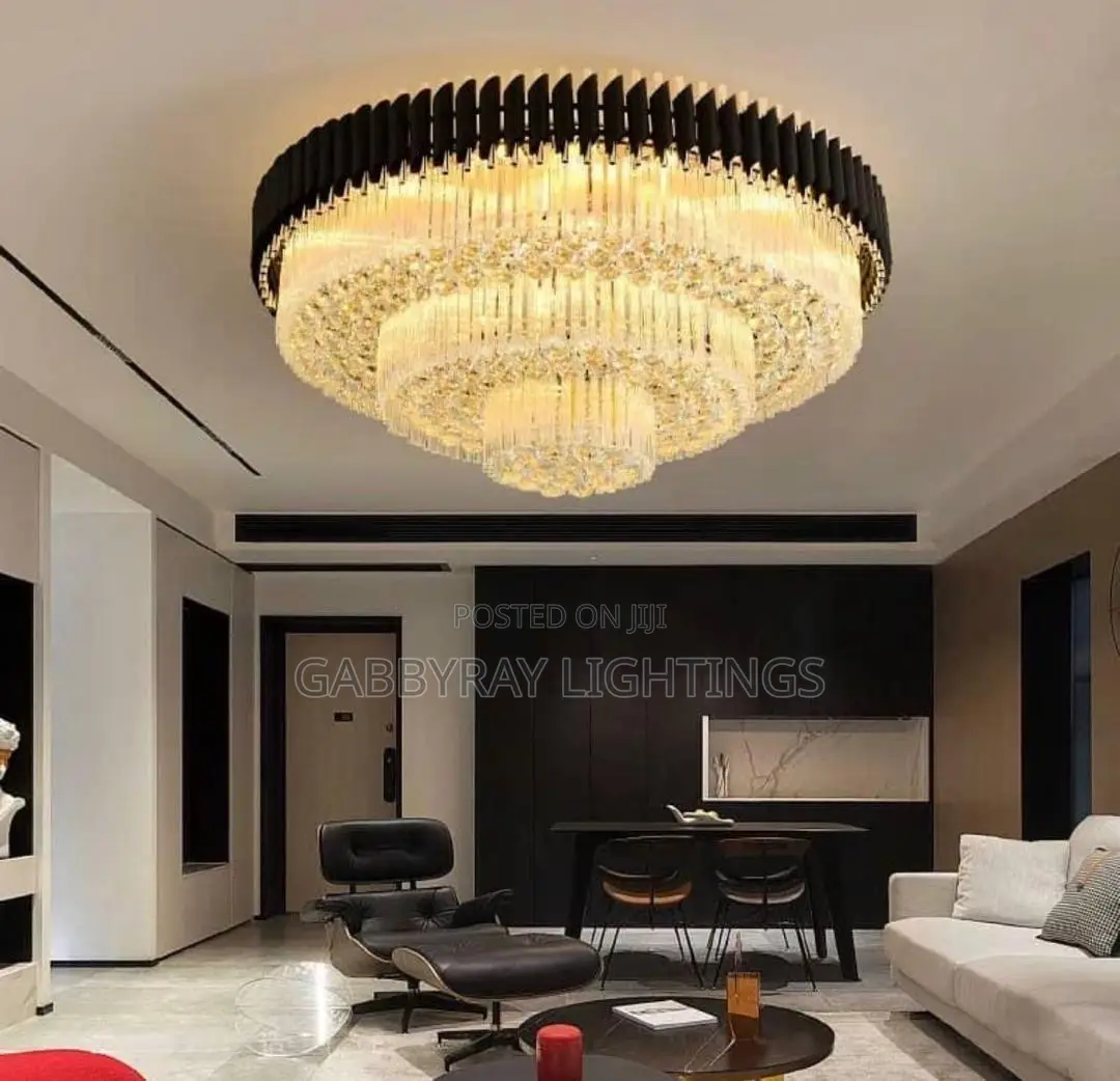 Crystal Flush Round Chandelier