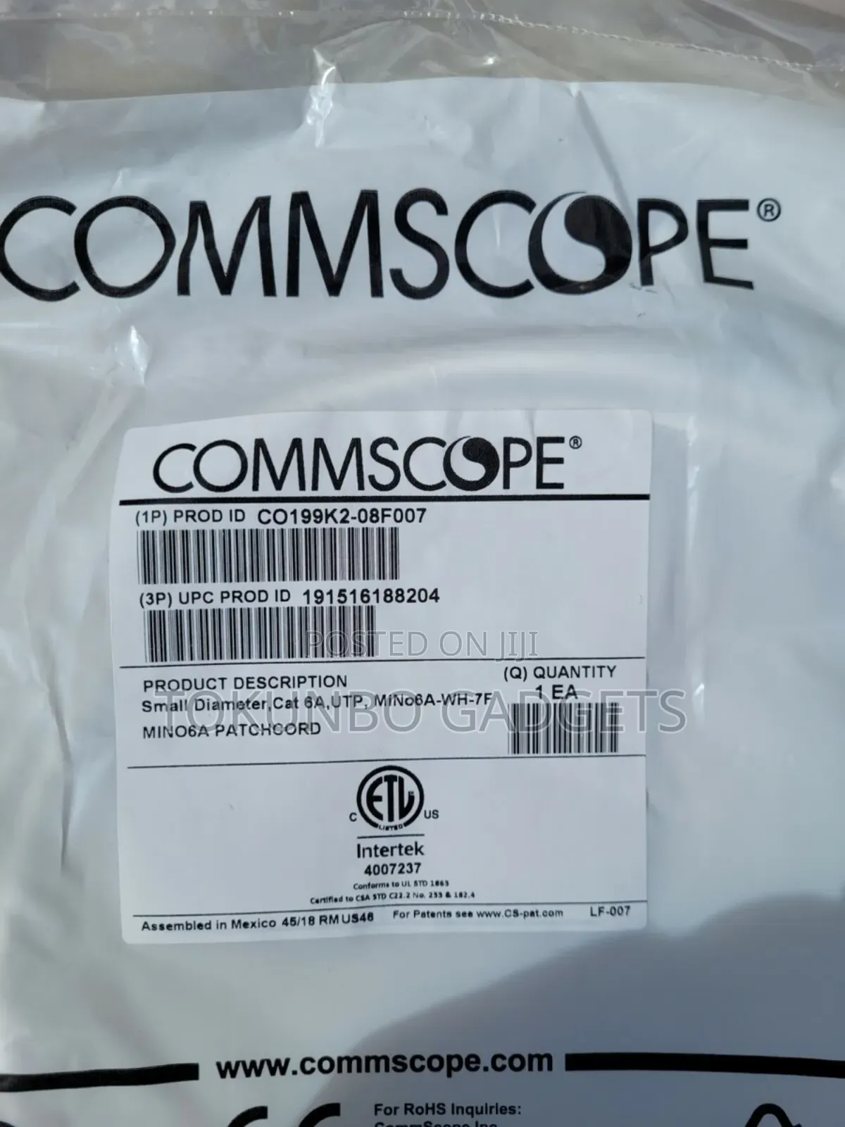 Commscope Systimax Mino Cat6 Small Dia Modular Patch Cord