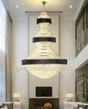 Black 3 Tier Crystal Chandelier