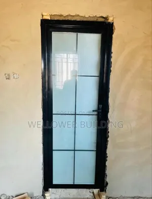 Aluminum Full Glass Toilet Door
