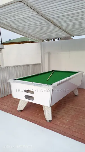 High Quality White Gloss Marble and Coin Snooker Table