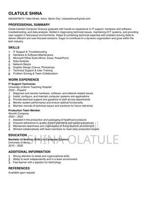 Benin Hospitality Jobs