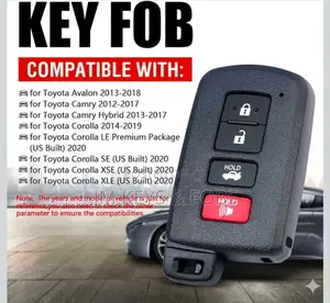 Smart Keyless Entry Fob Transmitter Replacement For Toyota Camry