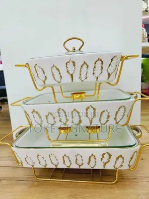 Luxury Ceramic Food Warmer Casserole Dish Set