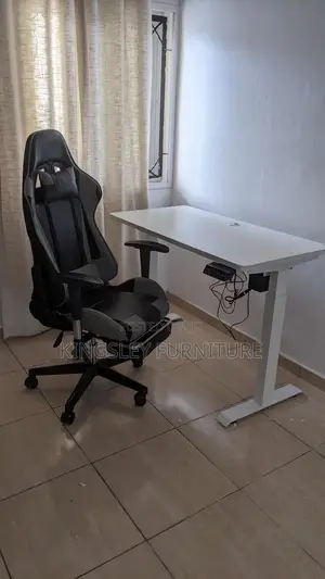 Adjustable 1.4 Meter Table and Gaming Chair Black