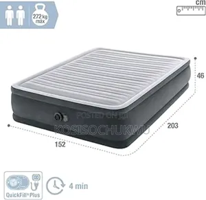 Intex Airbed 1.52m X 2.03m X 33cm With Built-in Electric Pump