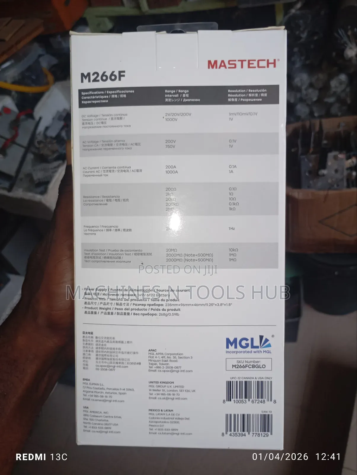 Mastech M266f Digital Ac Clamp Meter
