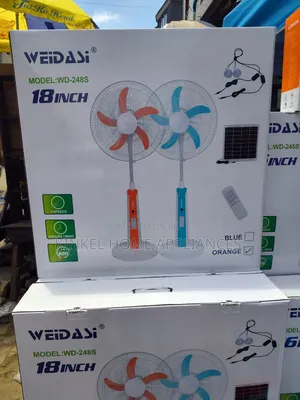Weidasi 18" Rechargeable Solar Fan 3 in 1