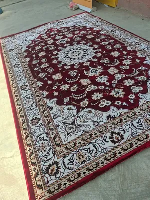 5x7/7x10fts Wine/Black/Cream Persian Belgium Center Rug