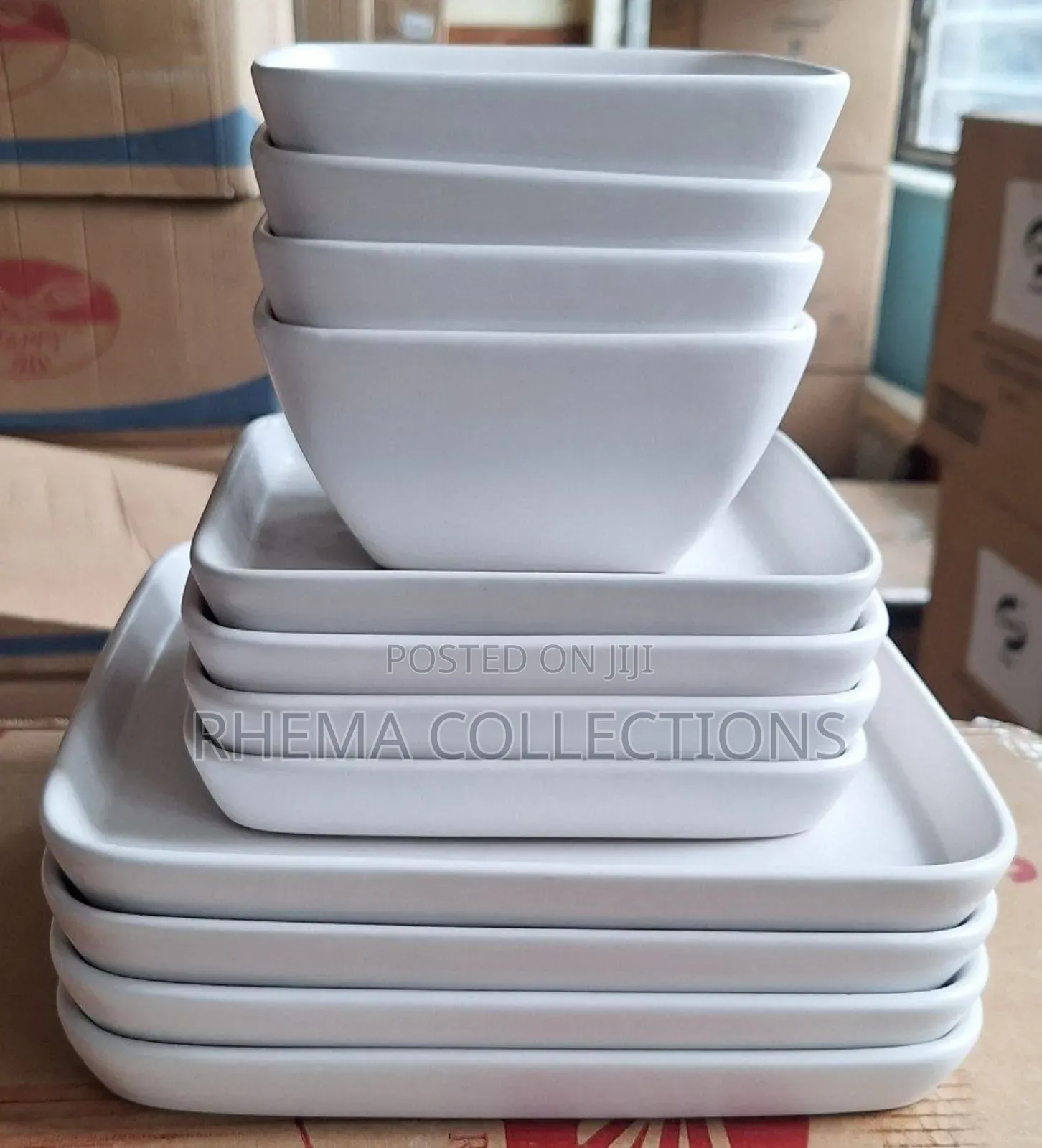 12pcs Square Stoneware Dinner Set