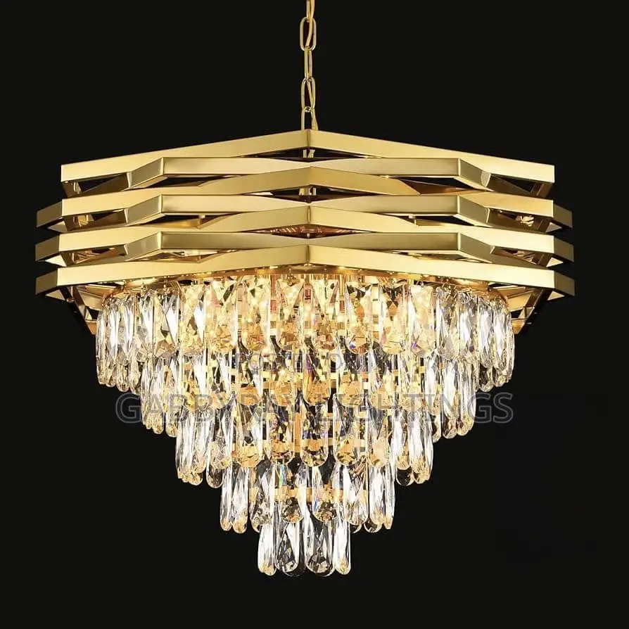 Round Gold Crystal Chandelier