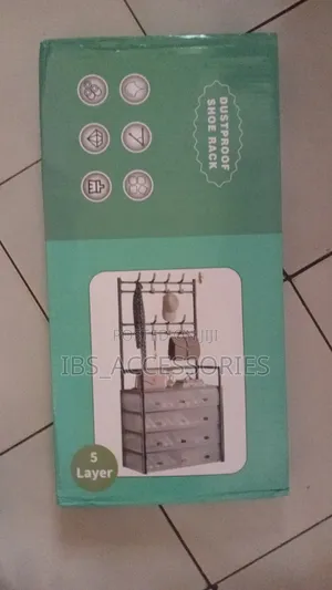 Covered Shoe, Coat And Bag Rack