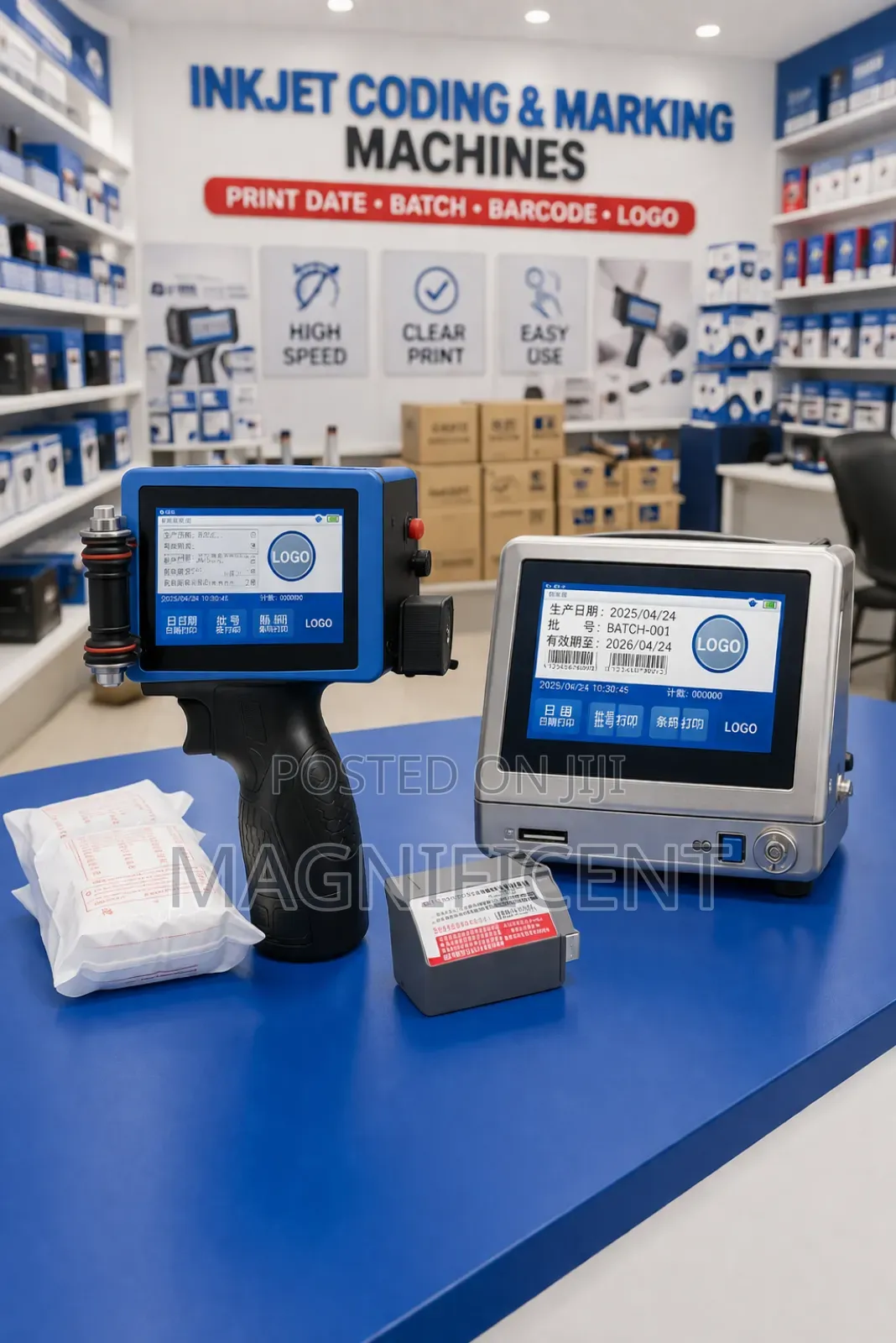 2-in-1 Inkjet Coding Machine – Handheld + Touch Screen Printer