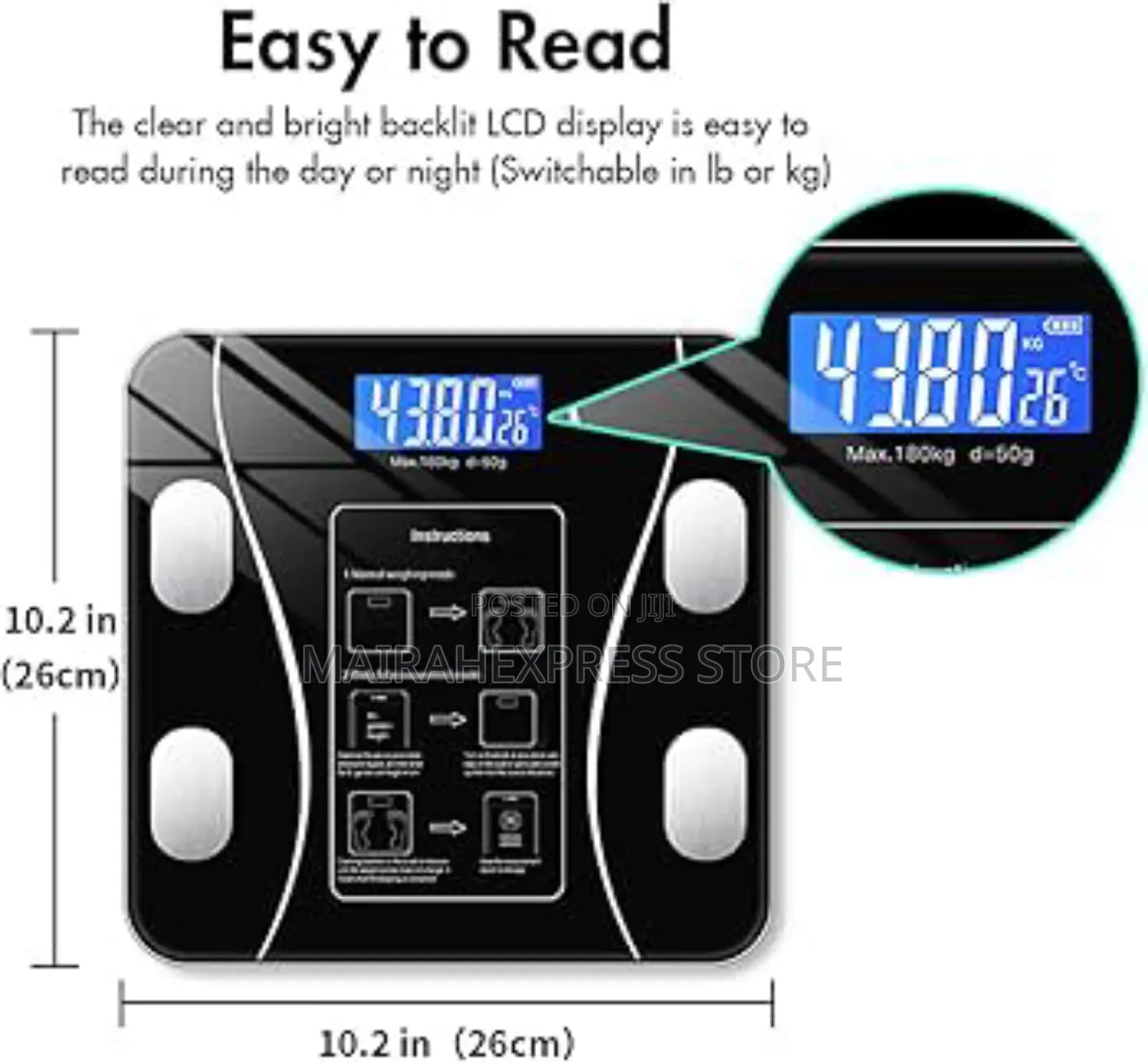 Smart App Rechargeable Bluetooth Body Fat Scale