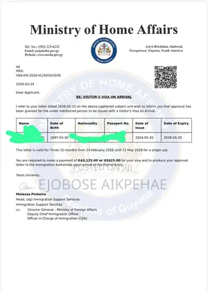 Guyana Visa . Both Tourist and Employment Visa