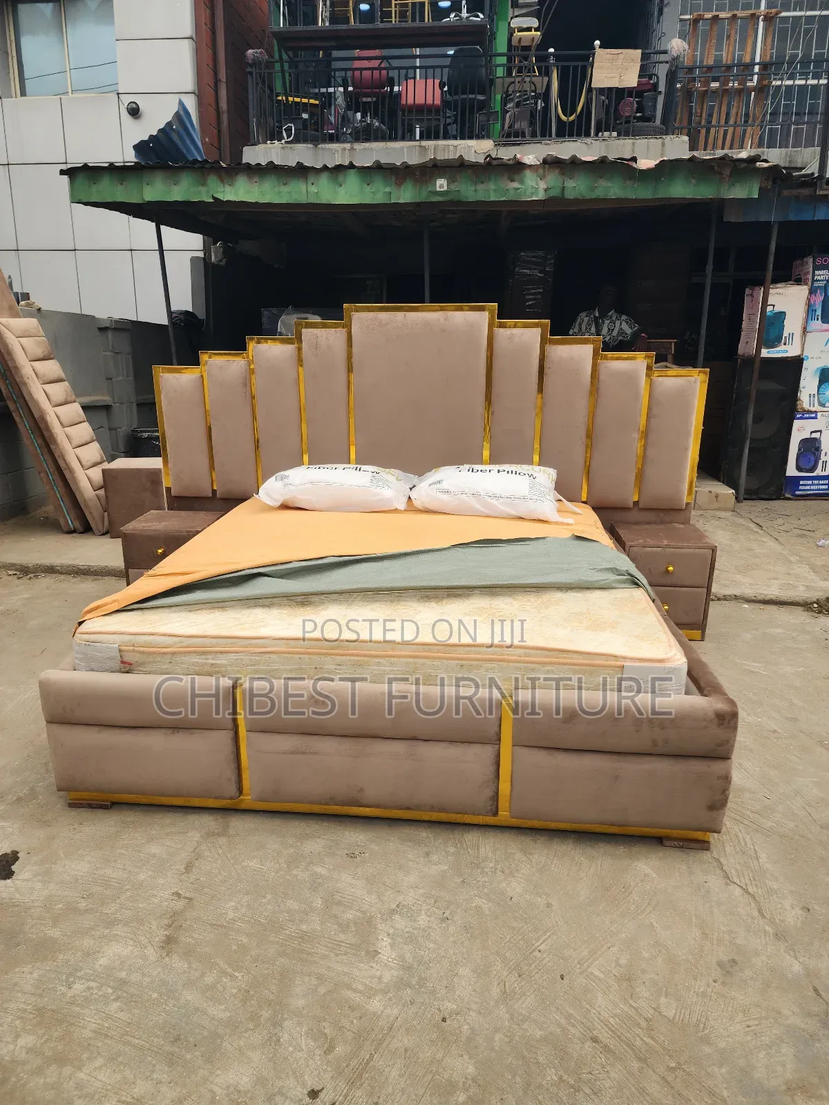 Six by Six Bed Frame With Side Cupboards