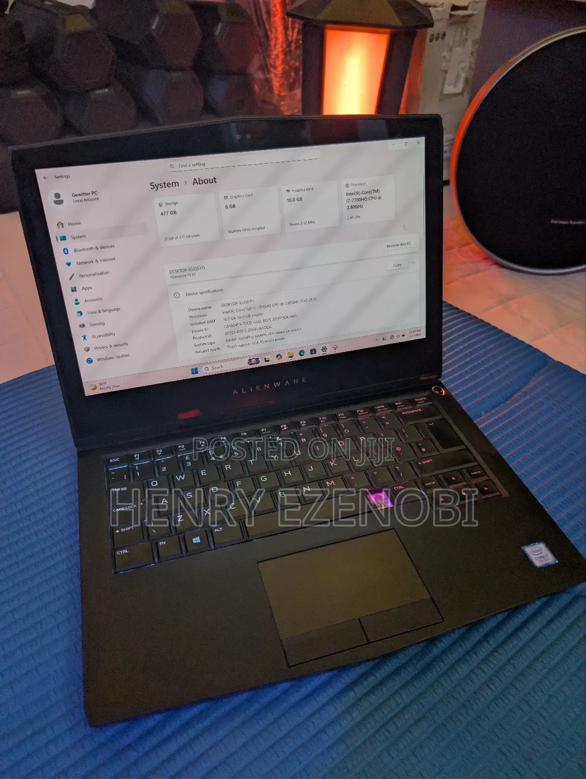Laptop Dell Allenware M15 R5 16GB Intel Core i7 SSD 512GB