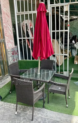 Garden Patio Furniture Set With a Waterproof Parasol Umbrella