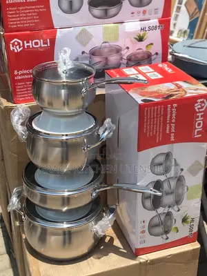 8-Piece Pot Set Stainless Steel