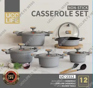 Ucc Life 12pieces Non-Stick Casserole Set
