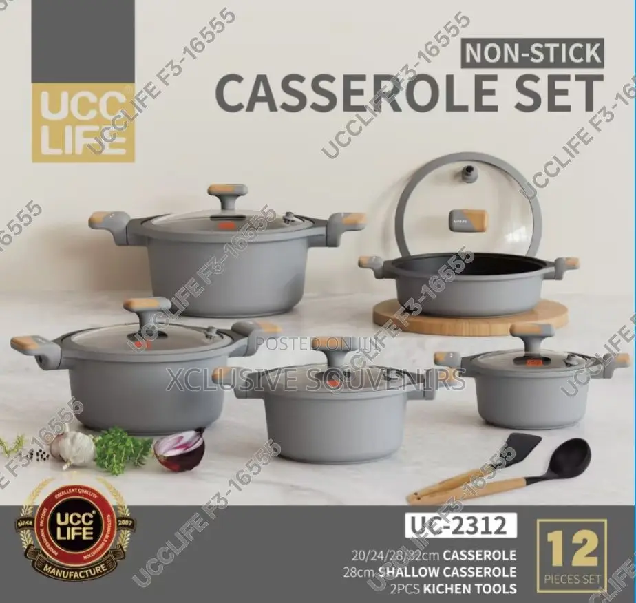 Ucc Life 12pieces Non-Stick Casserole Set
