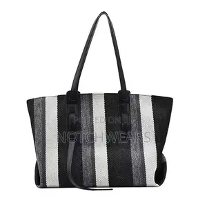 Stripe Canvas Tote Shoulder Bag