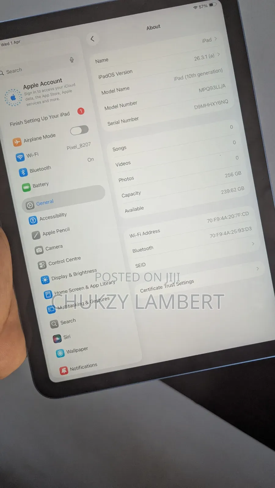 Apple iPad (2022) 512 GB Gray