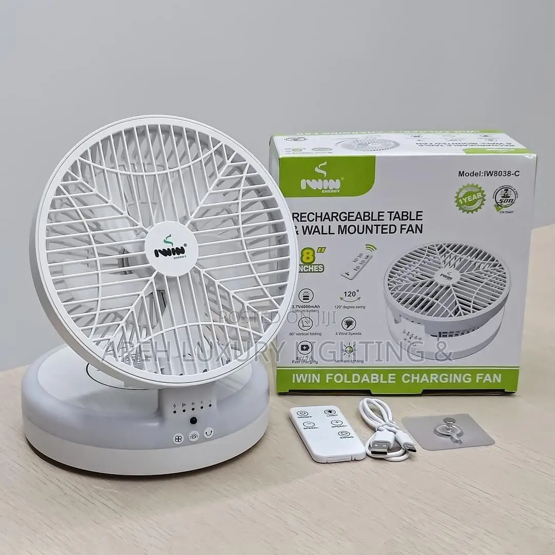 Portable Wall-Hanging Rechargeable Usb Electric Folding Fan Nightlight