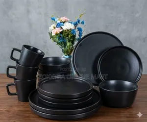 Matte Black 16pc Dinner Set
