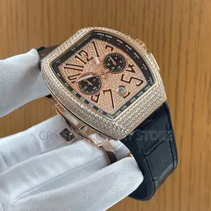 Franck Muller Quality Luxury Men Genuine Leather Wristwatch