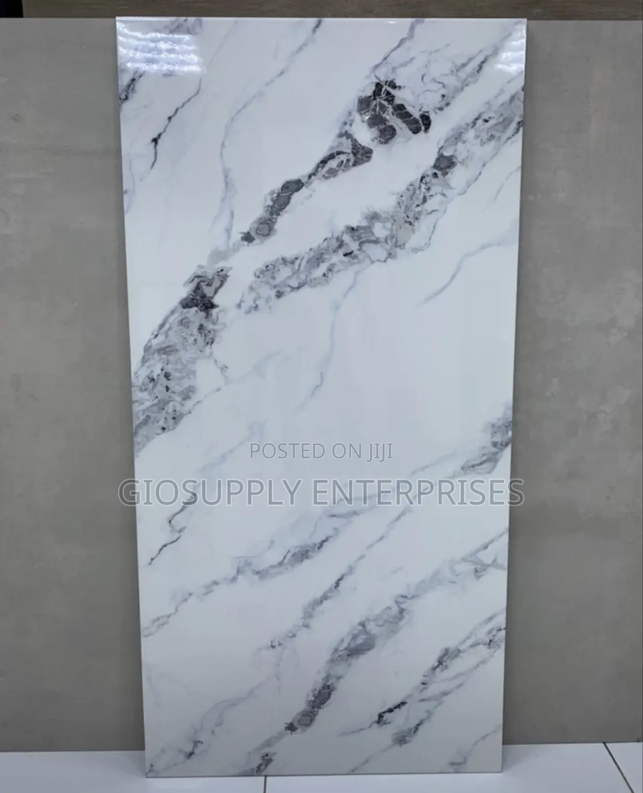 Polished Calacatta Grey Glazed Vitrified Porcelain Tile