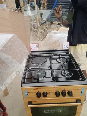 60*60cm Maxi Wooden Color 3+1(3 Gas+1 Electric )Burner Gas Cooker