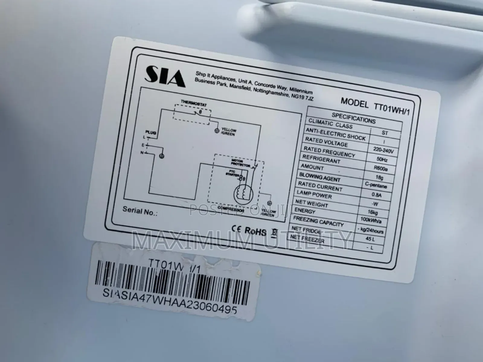 Sia Clean Uk Used Bed Side Refrigerators