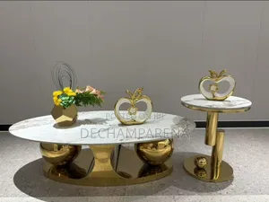 2 Ball Golden Table With Sidestool
