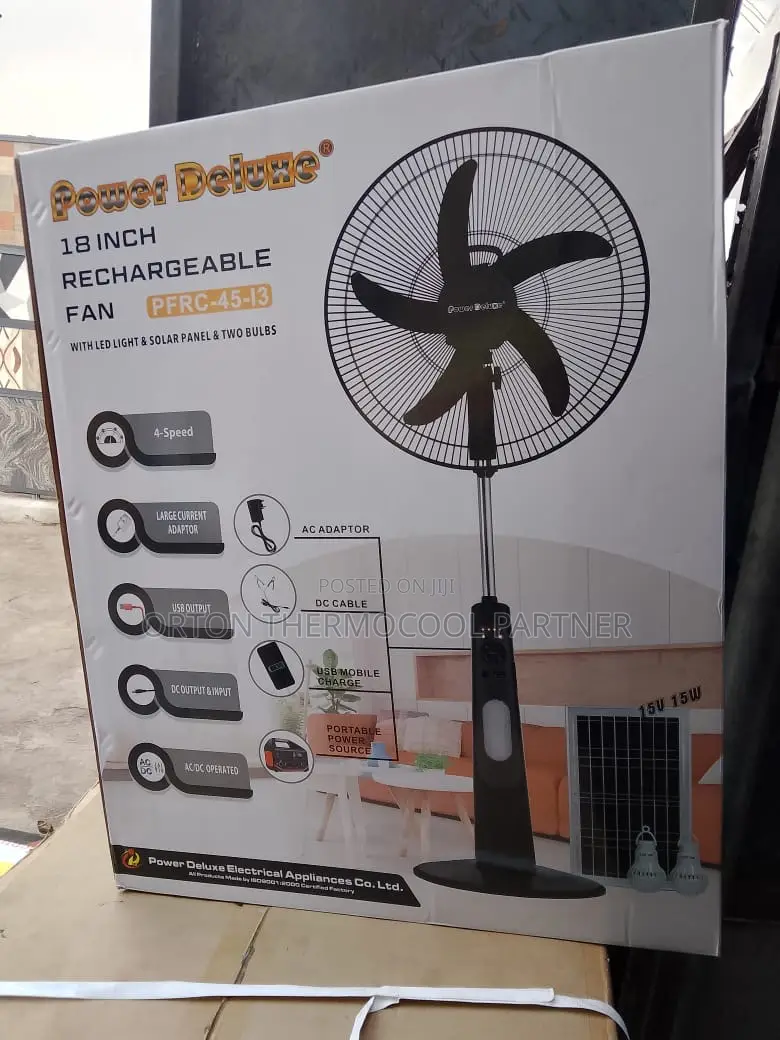 Powerdeluxe Solar Rechargeable Fan